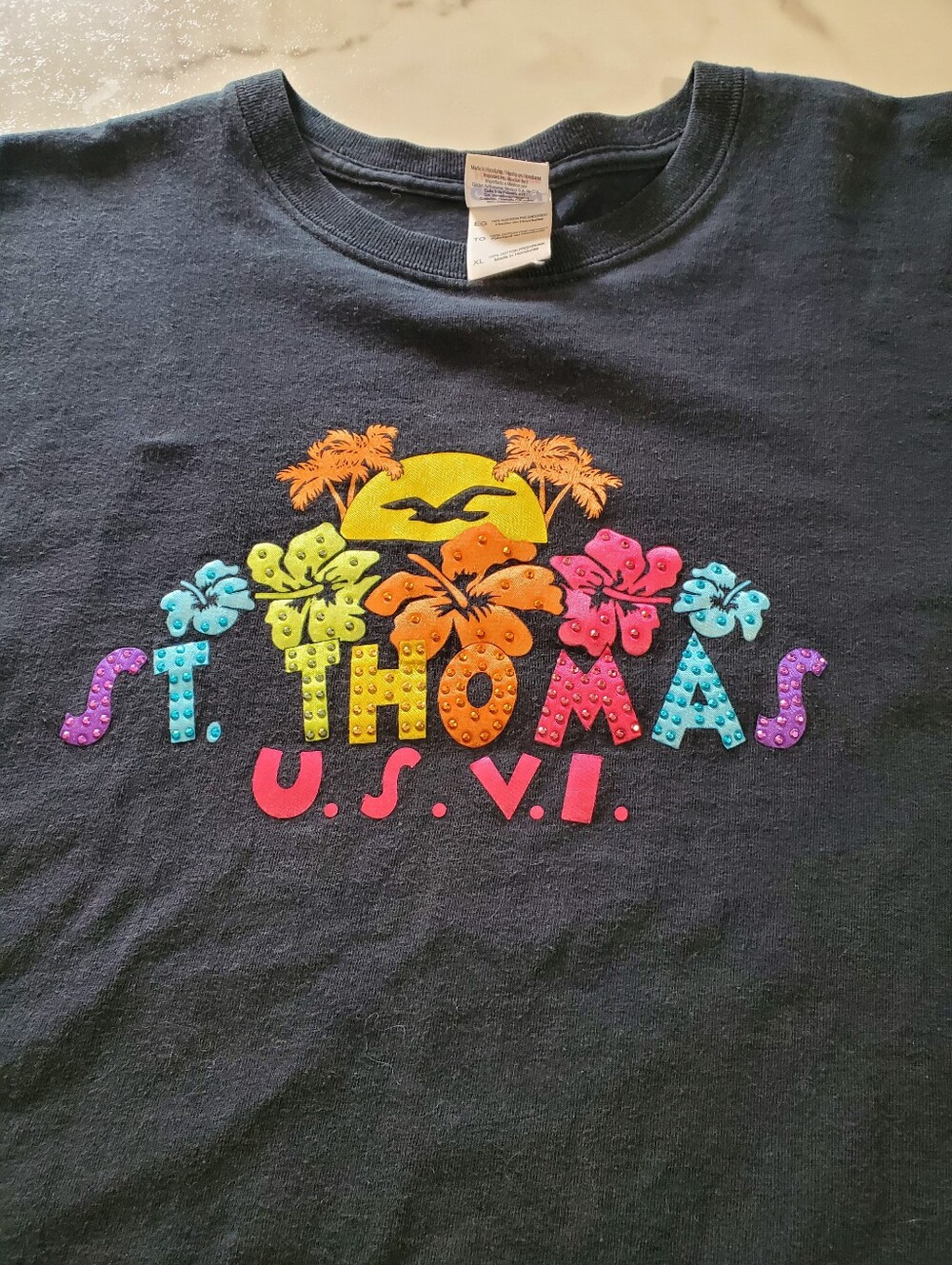St. Thomas U.S. Virgin Islands Black T-Shirt size XL - Picture 8 of 14